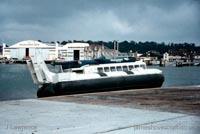 The SRN6 at Cowes under Seaspeed - Departing the slipway opposite BHC Columbine Works (submitted by Pat Lawrence).